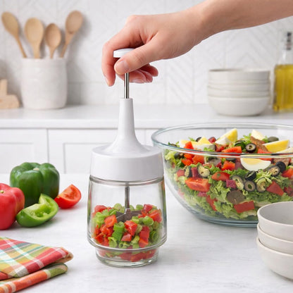 HIC Kitchen - Picador de cebolla antiguo, cuchillas de acero inoxidable 18/8 de borde liso