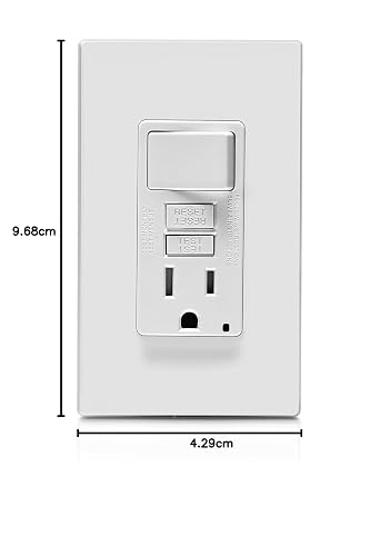 Leviton GFSW1-00W Receptáculo Sencillo Decora GFCI, Tamper Resistant con Interruptor, 15Amp, 125V, color Blanco