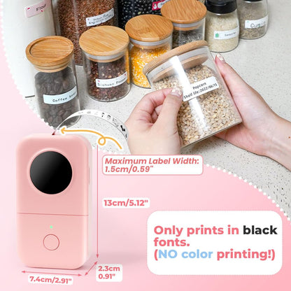 Memoking Etiquetadora D30 – Impresora térmica de Etiquetas Bluetooth, Mini máquina de Etiquetas Recargable, Impresora portátil para Hacer calcomanías,