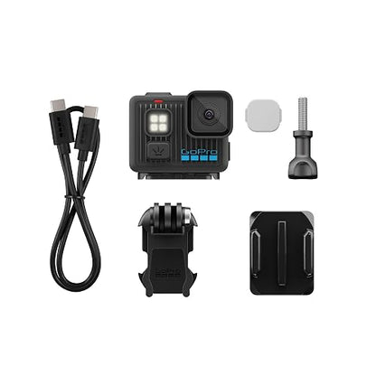 GoPro Lit Hero - Cámara de acción Ligera, compacta, Impermeable con luz integrada, Video 4K60 Ultra HD, Foto de 12 MP, visualización táctil, estabilización hipersuave