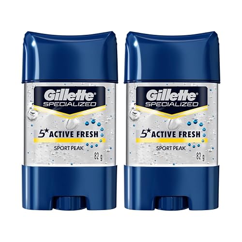 Gillette Gel Invisible Antitranspirante Specialized Active Fresh Sport Peak 82 g, 2 Unidades