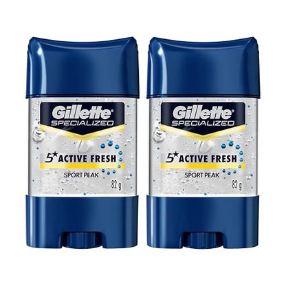 Gillette Gel Invisible Antitranspirante Specialized Active Fresh Sport Peak 82 g, 2 Unidades