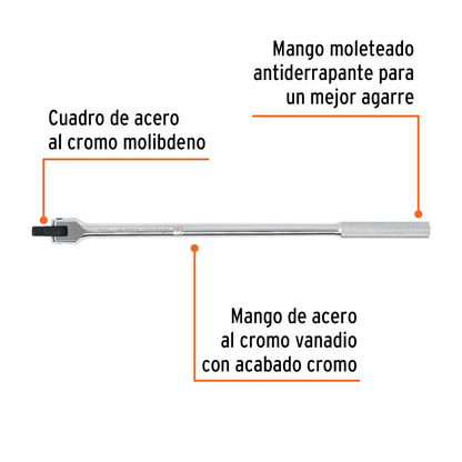 Truper M-3867, Mango articulado de 15" x 13 mm para dados cuadro 3/8"