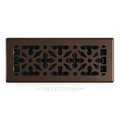 Decor Grates AGH412-RB - Registro de suelo de acero de bronce gótico de 4 x 12 pulgadas