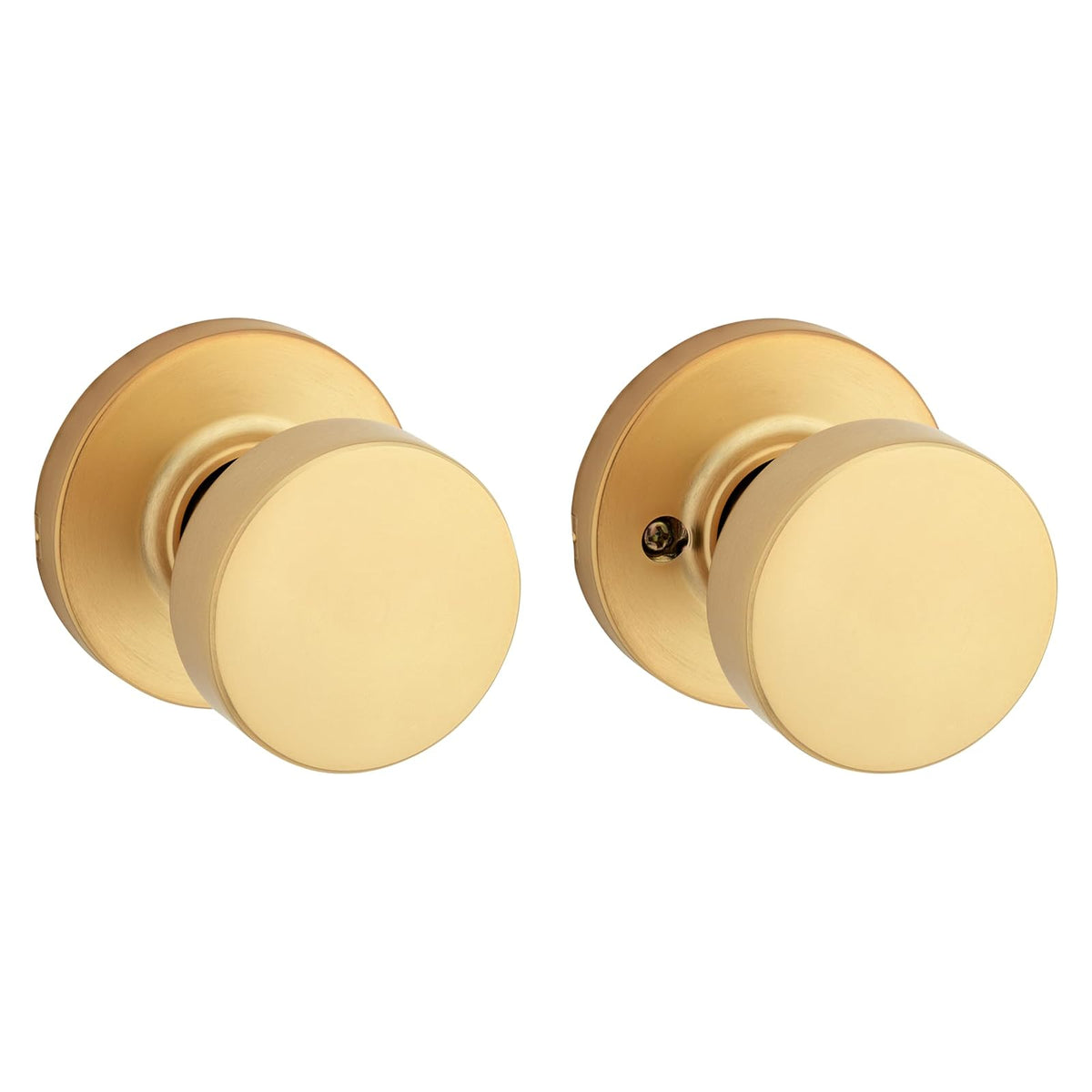 Kwikset Pismo Perilla para Puerta Interior, Latón Satinado - latón satinado - Round Rose - Pasaje