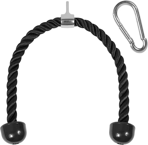 Yes4All Cuerda para Tríceps, 27" y 36" Accesorios para Poleas Gym en Casa, Agarres y Manerales - Ideal para Entrenamiento de Brazos y Espalda