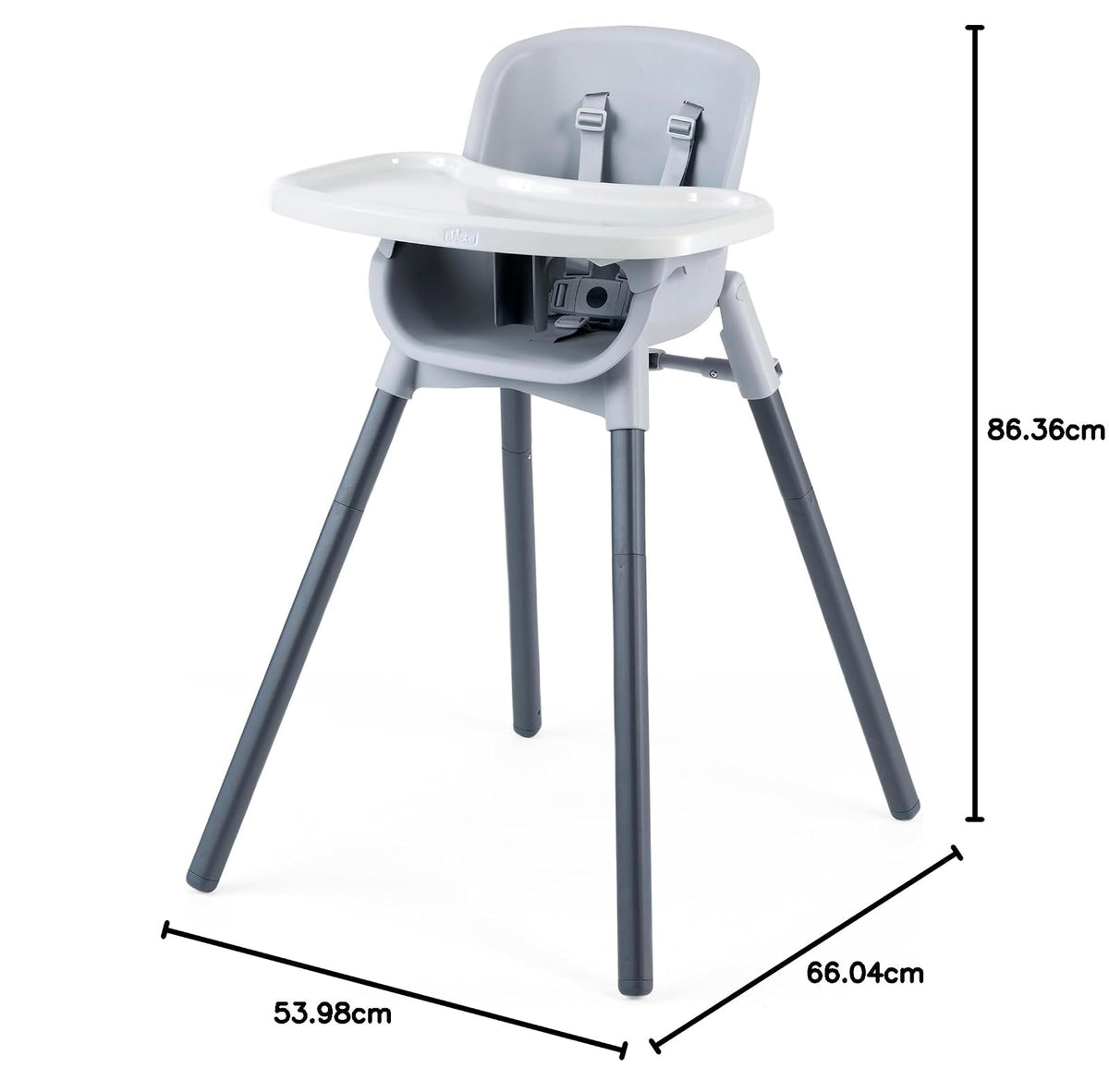 Chicco Zest™ - Silla alta plegable 4 en 1, silla de alimentación, silla para niños pequeños y taburete juvenil, multiusos, fácil de limpiar, color gris