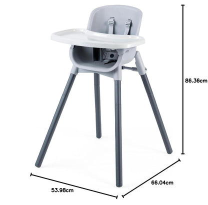 Chicco Zest™ - Silla alta plegable 4 en 1, silla de alimentación, silla para niños pequeños y taburete juvenil, multiusos, fácil de limpiar, color gris