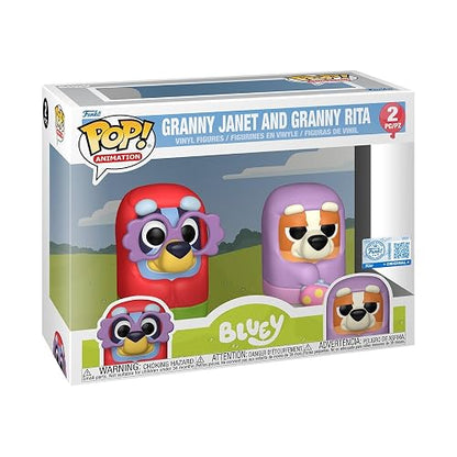 Funko Pop! Animation: Bluey - Granny Janet and Granny Rita, 2-Pack - Exclusive - Collectable Vinyl Figure - Gift Idea - Official Merchandise - Toys for Kids & Adults - For Collectors & Display
