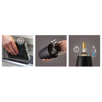 Vacu Vin Rapid Ice elegante enfriador de vino, color negro, Negro, Negro, 1