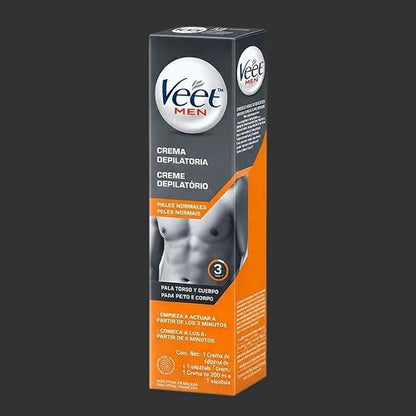 Veet Men Crema Depilatoria para Hombres, Piel Normal Envase 200 ml