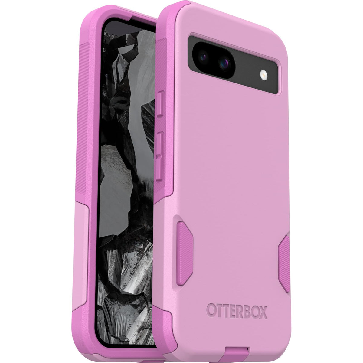 OtterBox - Funda para Google Pixel 8A Commuter Series – Run Wildflower (rosa), delgada y resistente, apta para el bolsillo, con protección de puerto