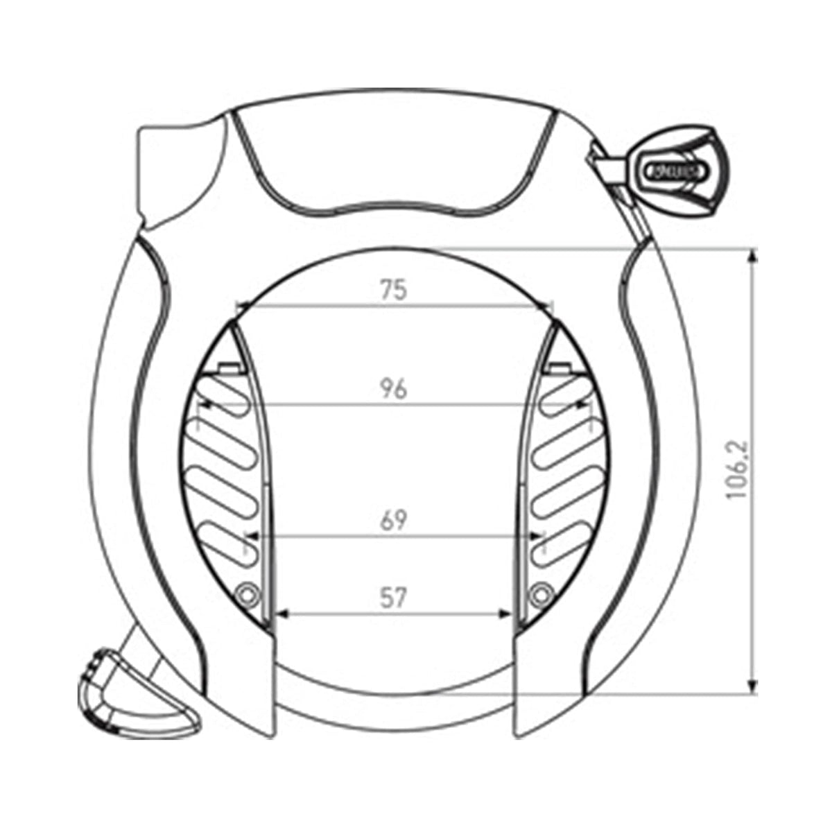 ABUS 5955 NR BK+ 6KS Cerraduras de Marco, Color Negro, 85 cm