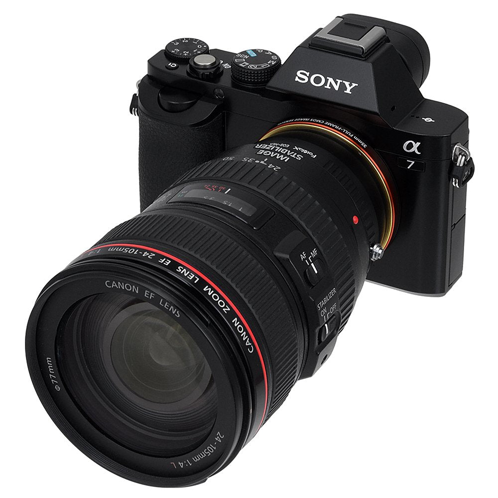 Fotodiox Lens Mount Adapter, Canon EOS EF, EF-S Lens to Sony NEX E-Mount Mirrorless Camera Such as Sony Alpha a7, NEX-7 & 5