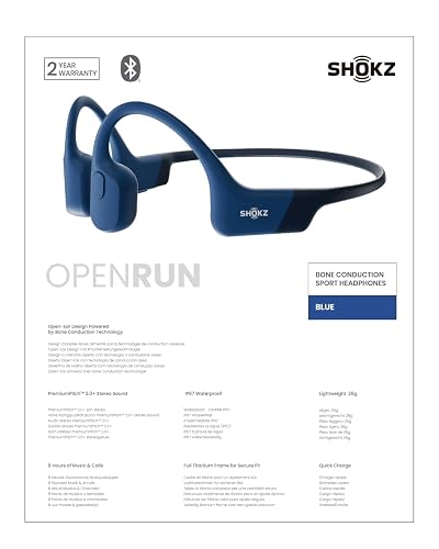 SHOKZ Audífonos de Conducción Ósea Openrun (S803BL) Bluetooth - Azul