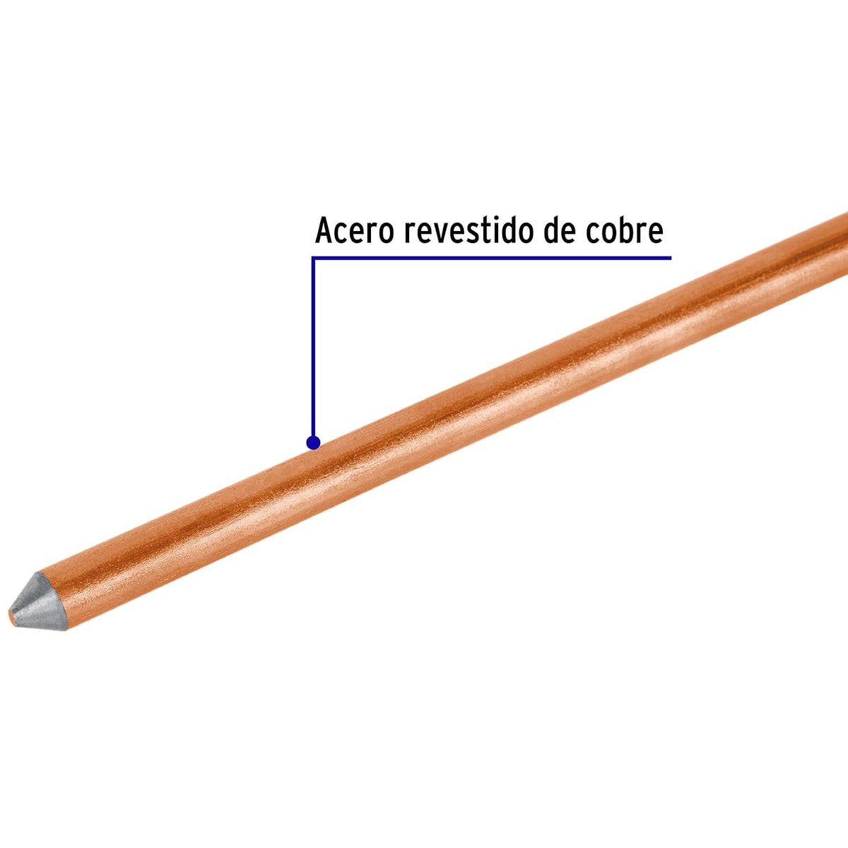 Volteck VT-15, Varilla de 1.5 m de acero revestido de cobre 1/2"