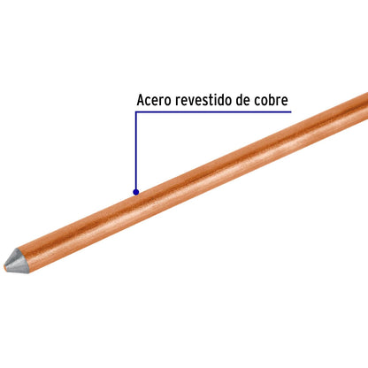 Volteck VT-15, Varilla de 1.5 m de acero revestido de cobre 1/2"