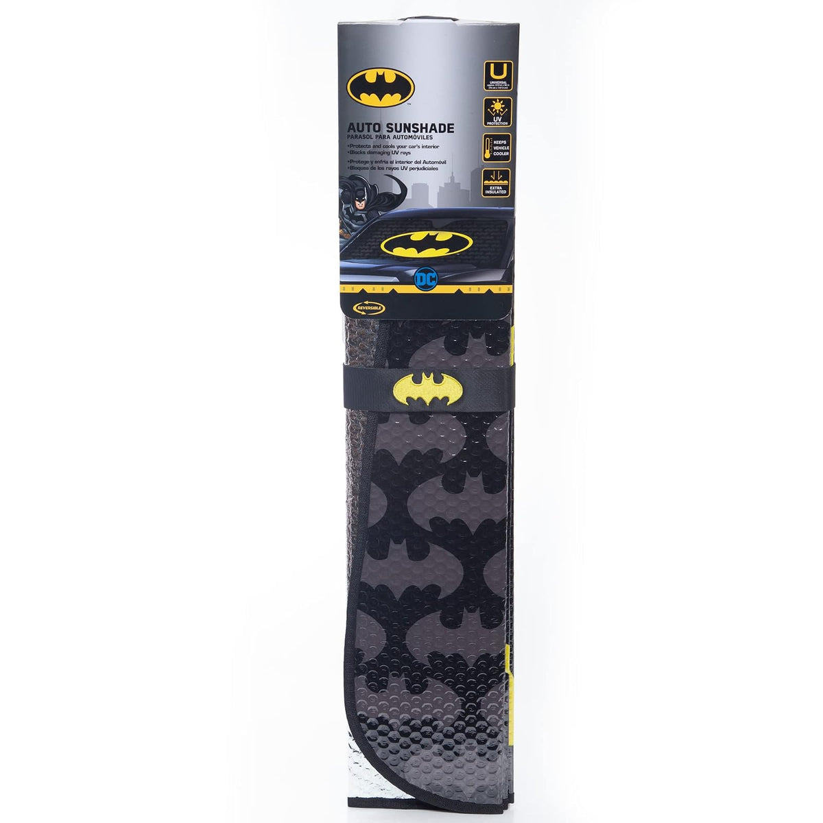 Plasticolor 003713R01 Batman - Parasol para Parabrisas Delantero Estilo acordeón para Automóvil, camión, SUV