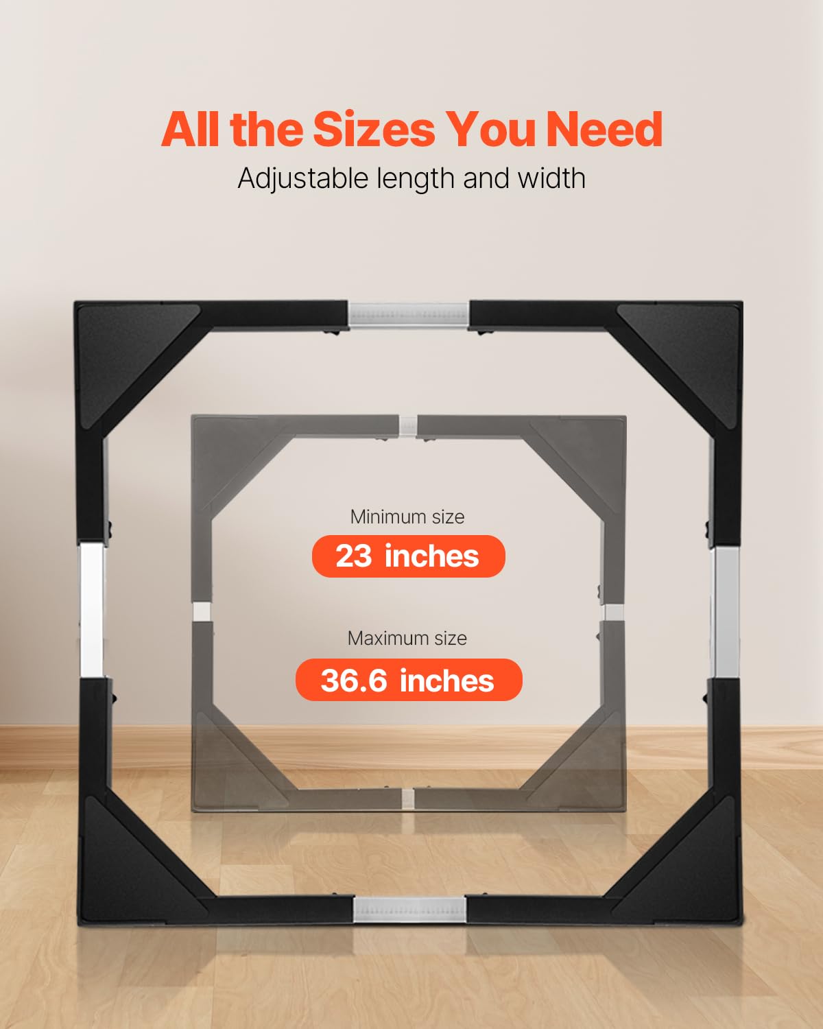 VEVOR Base Móvil para Muebles 930 x 810 x 100 mm con 8 Ruedas Gemelas con Bloqueo y 4 Frenos, Capacidad de Carga de 544 kg, Plataforma Rodante Ajustable de 584,2-929,64 mm para Lavadora, Frigorífico