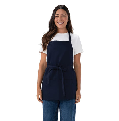 Chef Works Delantal de Cocina de Tres Bolsillos Unisex - Talla Única - Azul marino, 1 paquete
