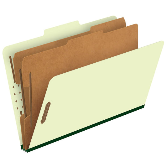 Pendaflex Fólder Clasificador, Oficio, 2 Divisiones, 6 Broches, Color Verde, Tamaño Caja Con 10 (17176EE)