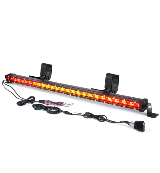 Xprite - Barra de luz LED de 25 Pulgadas, luz Trasera Todoterreno con señal de Giro de Freno, Luces de Marcha para Jaula de 1.7 a 2 Pulgadas, Compatible con UTV, Polaris RZR, Yamaha, Kawasaki, | Con señal de giro de freno para barra de rodillo de 1.75-2 p