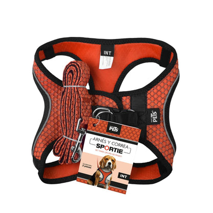 Fancy Pets Set Arnés y Correa Sportie para Perro - Intermedio - Naranja
