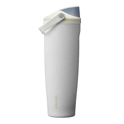 Owala FreeSip Sway Botella de agua aislada de acero inoxidable con boquilla bidireccional, popote integrado y asa tipo cubo, 40 oz, libre de BPA, a prueba de fugas, Menta/Brisa Helada Blanca