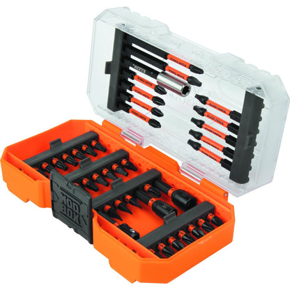 Klein Tools 33801 Juego de brocas de impacto con destornilladores de tuercas magnéticas, ProFlex S2 Steel Phillips, ranuradas, cuadradas, brocas TORX con funda, compatible con MODBox, 40 piezas