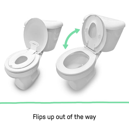 Ingenuity Flip & Sit - Asiento de baño, de inodoro, para Bebé, a partir de 18 meses, color blanco
