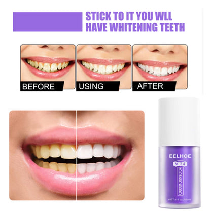 YUHUA - Pasta de Dientes Morada para Blanquear y Limpiar Dientes Sensibles, Correctora de Color V34 (1 Unidad)
