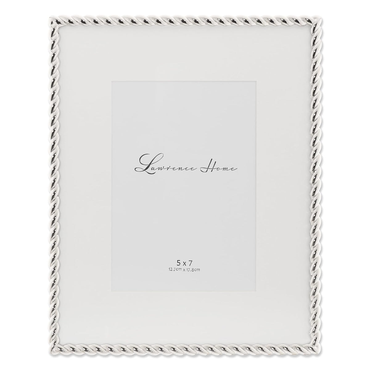 Lawrence Frames Marco de Fotos con Diseño de Cuerda - 20.32 x 25.4 cm (8x10 pulg.) - Plata