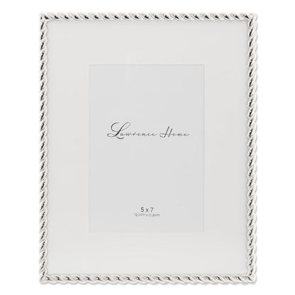 Lawrence Frames Marco de Fotos con Diseño de Cuerda - 20.32 x 25.4 cm (8x10 pulg.) - Plata