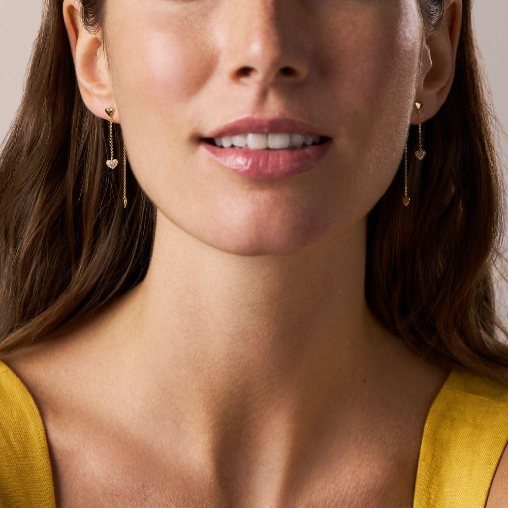 Aretes Fossil Sutton JA7300710 de latón de color dorado para dama