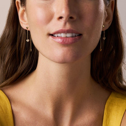 Aretes Fossil Sutton JA7300710 de latón de color dorado para dama