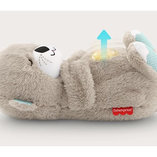 Fisher-Price Juguete para Bebés Nutria Hora de Dormir | Máquina de sonido portátil, movimiento respiratorio, hasta 30 minutos de música y luces, recién nacidos de más de 0 meses