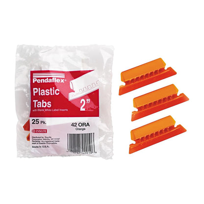 Pendaflex Carpetas colgantes 2 pulgadas, naranja transparente, 25 pestañas e inserciones por paquete (42 ORA)