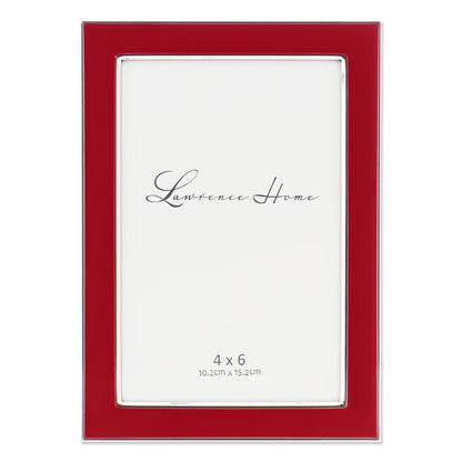 Lawrence Frames Marco de Fotos Metal con Esmalte Blanco - Rojo - 10.16 x 15.24 cm (4x6 pulg)