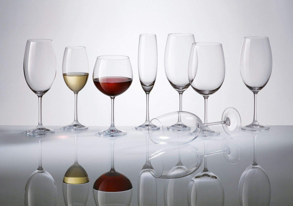 Bohemia Crystalite 4S415350 Sylvia - Juego de 6 Copas Vino 350 ml Elegantes Copas Vidrio Transparente de Vino para Aniversario, Fiestas, Brindis
