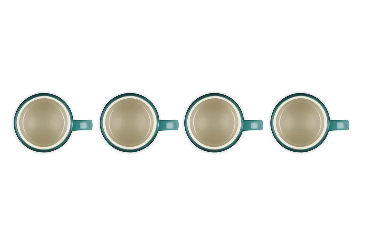 Le Creuset - Juego de 4 tazas de gres, 13 onzas cada una, Artichaut
