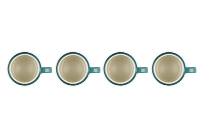 Le Creuset - Juego de 4 tazas de gres, 13 onzas cada una, Artichaut