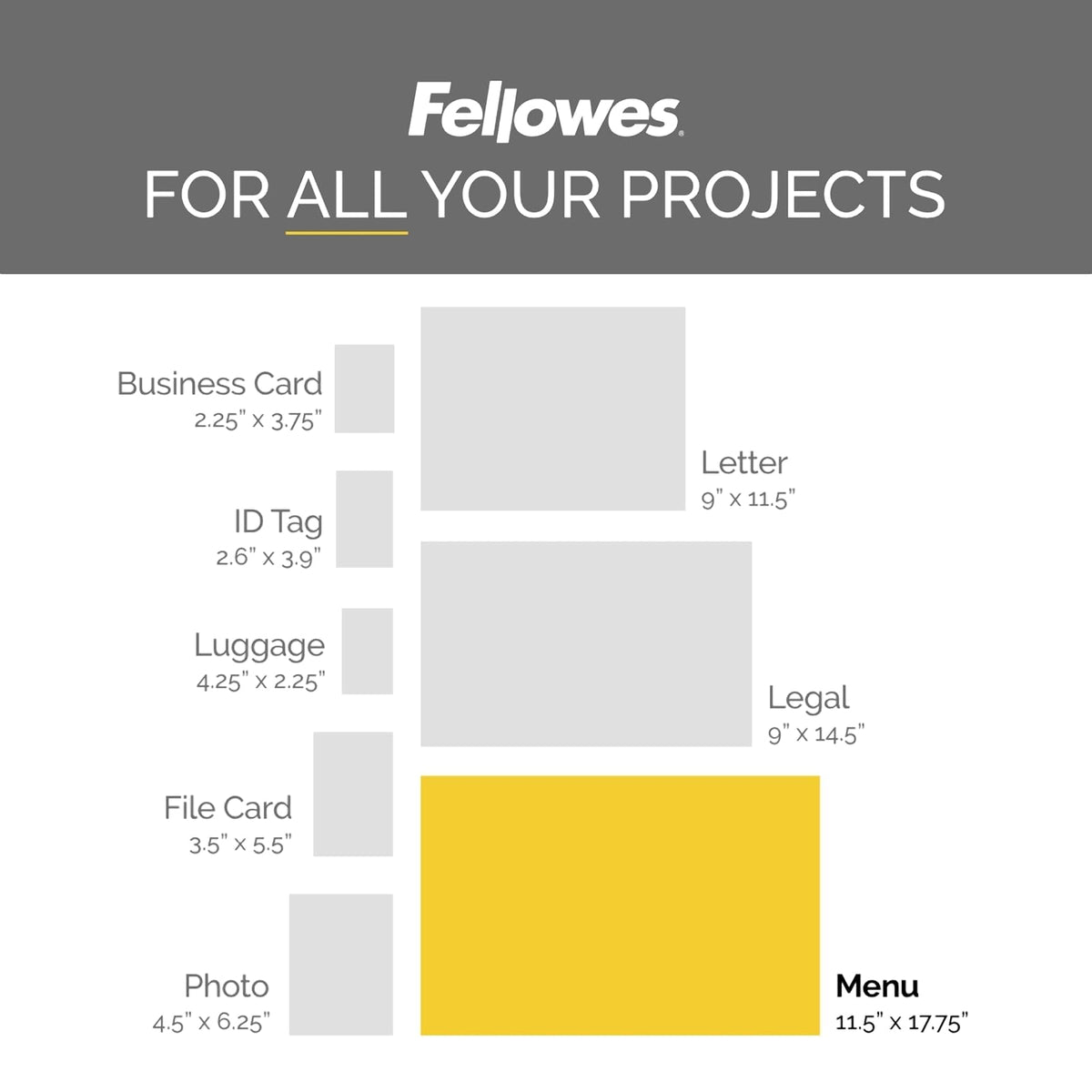 Fellowes Laminating Pouches, Thermal, Menu Size, 3 Mil, 50 Pack (52013)