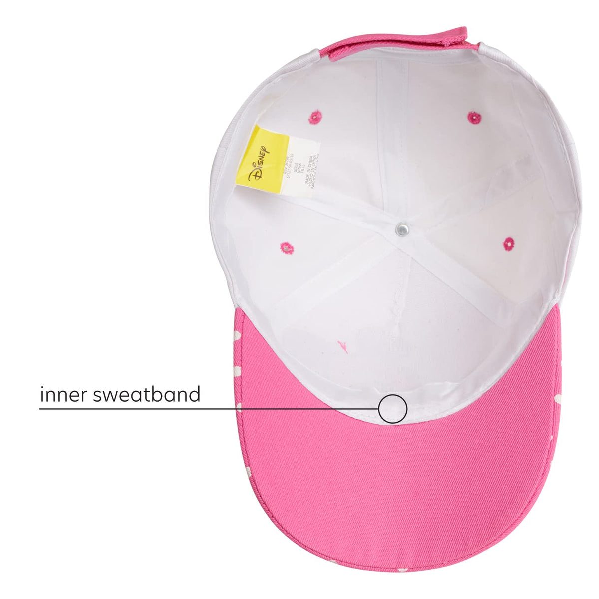 Disney - Gorra de béisbol de Minnie Mouse para niñas, diseño de Lazo 3D con ala Curvada y Correa Trasera (4-7)