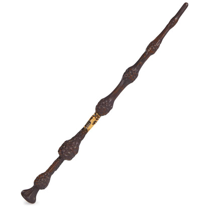 Wizarding World Harry Potter - Auténtica Varita Albus Dumbledore de plástico con Soporte Hogwarts, 30,5 cm, Juguete para niños a Partir de 14 años, artículo para Fans, Color Dorado