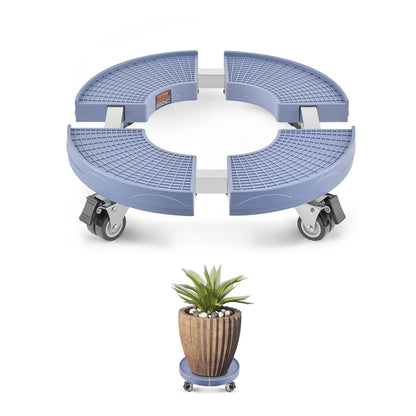 VEVOR Carrito de Bote de Basura, Carrito con Ruedas Multifuncional con 4 Ruedas Bloqueables, Carga de 181,4 kg, Base Redonda con Ruedas para Bote de Basura, Ajustable de 380 mm - 580 mm, Azul