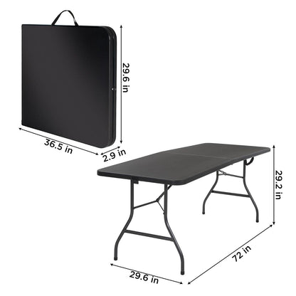 Cosco Products Centerfold Folding Table, 6-Feet, Black