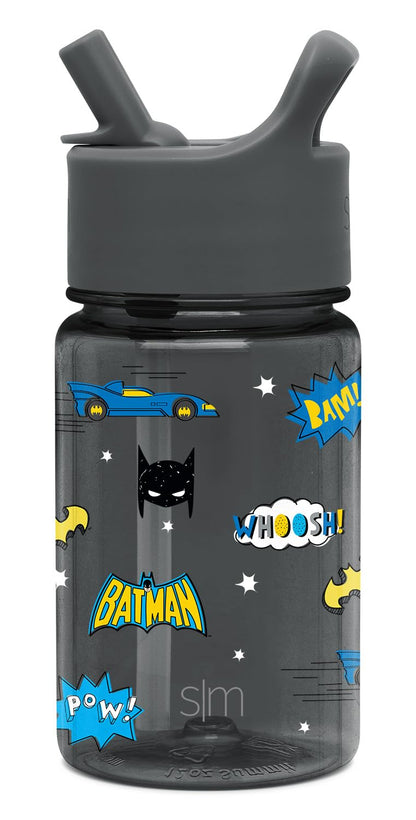 Simple Modern Botella con Popote para Niños, Frozen Elsa, 12 oz - Straw Lid | 12oz - Batman Pow!