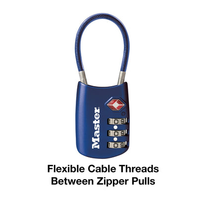 Master Lock Blue Set Your Own Combination TSA Approved Lock, candado con cierre de viaje es perfecto para maletas, bolsos o mochilas, paquete de 2, 4688BLUEC2