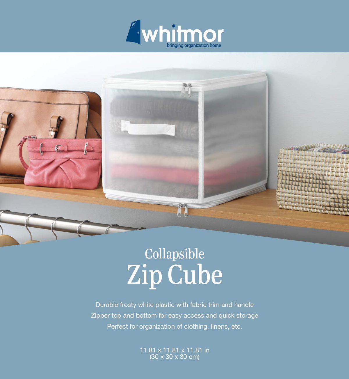 Whitmor Cubo Plegable con Cremallera