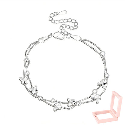 Xyphielle Pulsera de Mariposa de Plata 925 para Mujer, Ajustable, Regalo para Novia Esposa